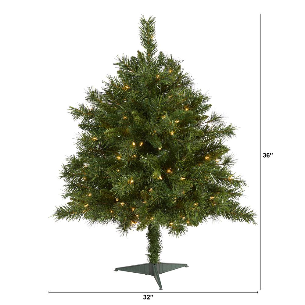 3ft. Wyoming Mixed Pine Artificial Christmas Tree with 150 Clear Lights. Picture 2
