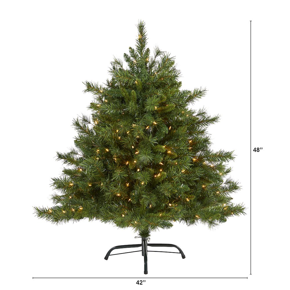 4ft. Wyoming Mixed Pine Artificial Christmas Tree with 250 Clear Lights. Picture 2