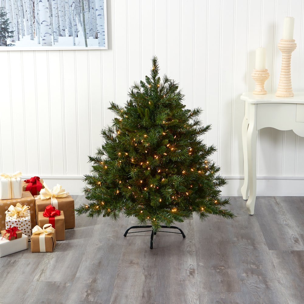 4ft. Wyoming Mixed Pine Artificial Christmas Tree with 250 Clear Lights. Picture 5