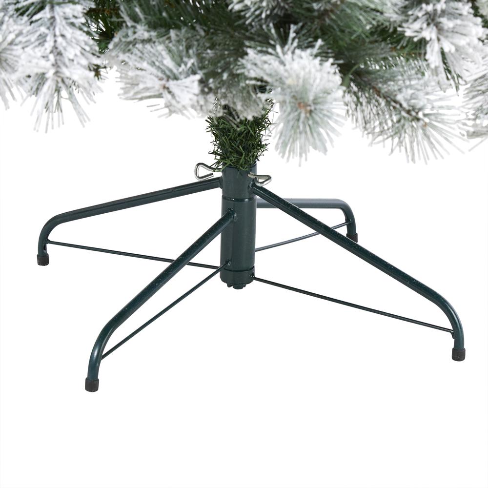 Flocked Oregon Pine Artificial Christmas Tree with 400 Clear Lights. Picture 3