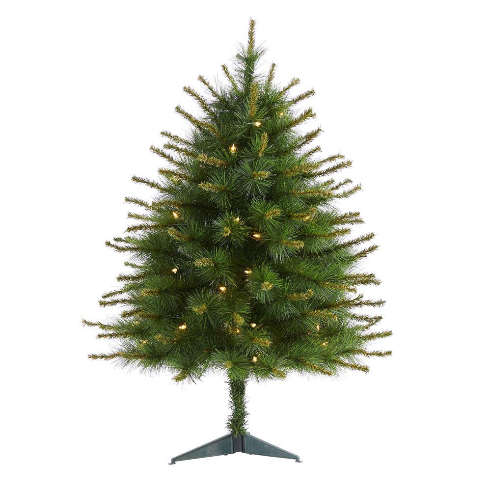 3ft. New England Pine Artificial Christmas Tree with 50 Clear Lights. Picture 1