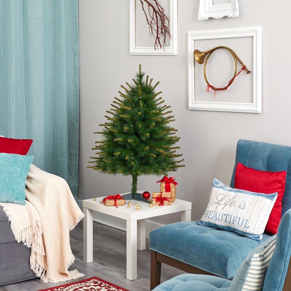 3ft. New England Pine Artificial Christmas Tree with 50 Clear Lights. Picture 7