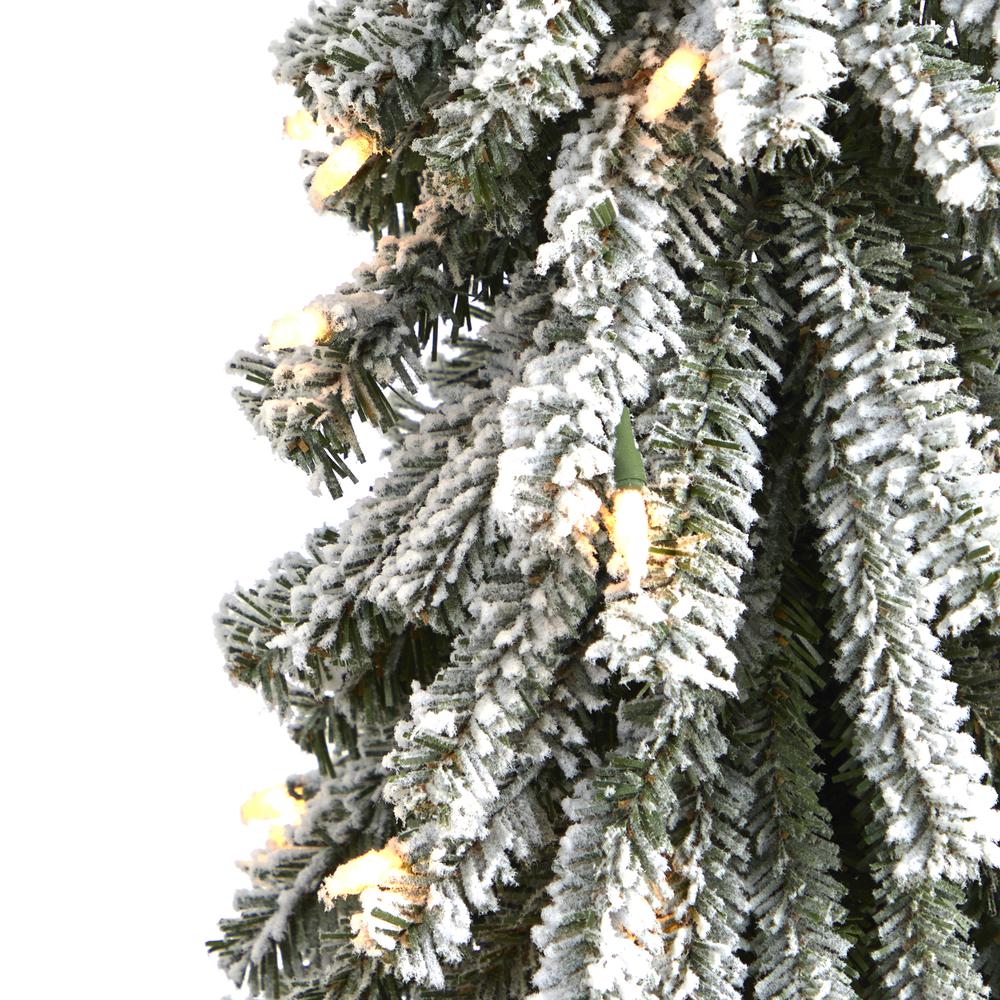 3ft. Flocked Grand Alpine Artificial Christmas Tree with 50 Clear Lights. Picture 3