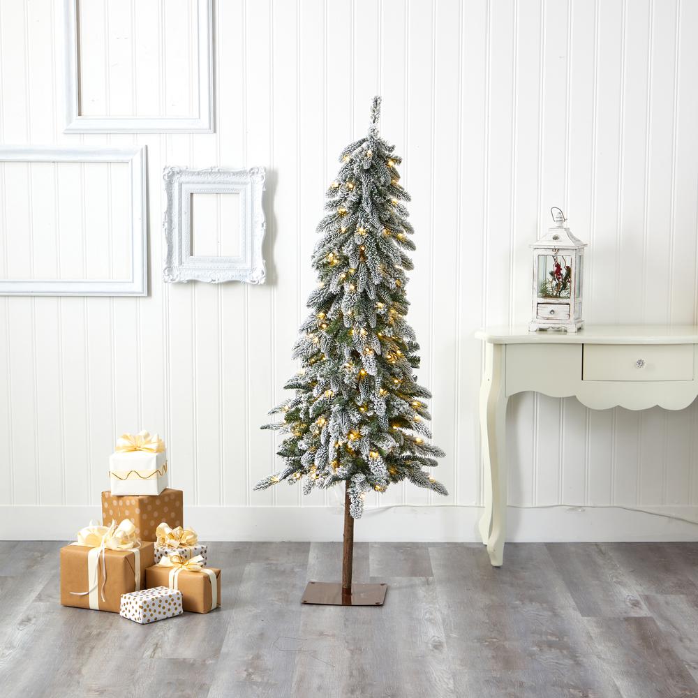 5.5ft. Flocked Washington Alpine Christmas Artificial Tree. Picture 5