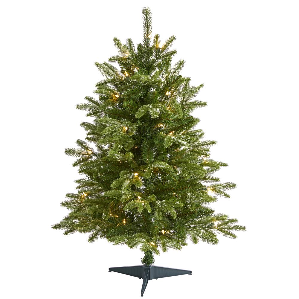 3ft. Snowed Grand Teton Fir Artificial Christmas Tree with 50 Clear Lights and 111 Bendable Branches. Picture 6