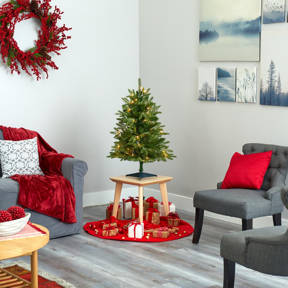3ft. Snowed Grand Teton Fir Artificial Christmas Tree with 50 Clear Lights and 111 Bendable Branches. Picture 4
