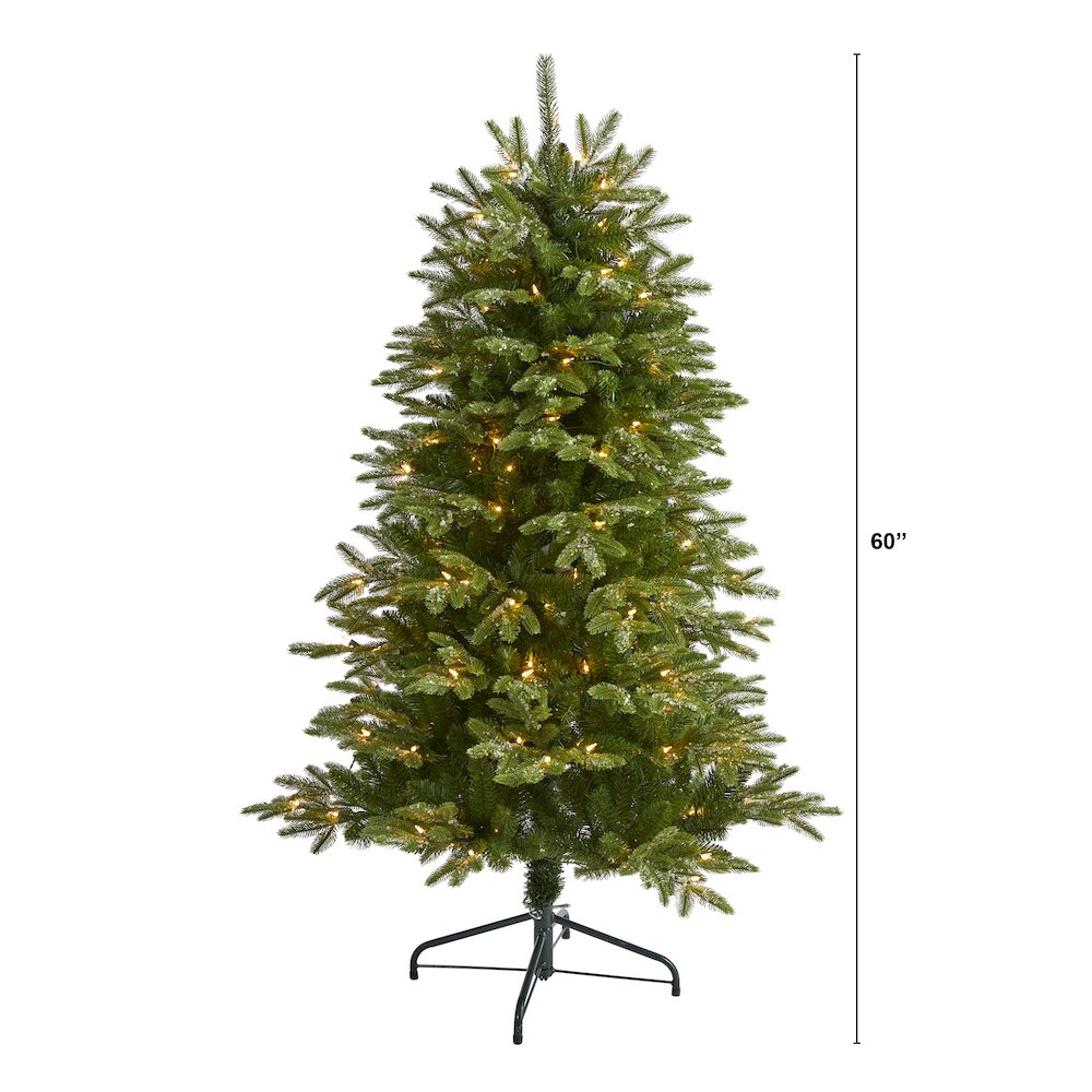5ft. Snowed Grand Teton Artificial Christmas Tree with 150 Clear Lights. Picture 2