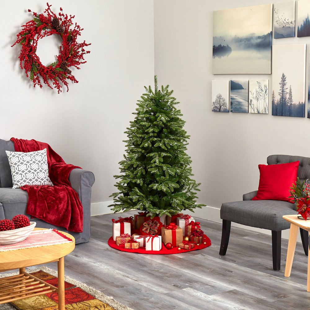 5ft. Snowed Grand Teton Artificial Christmas Tree with 150 Clear Lights. Picture 7