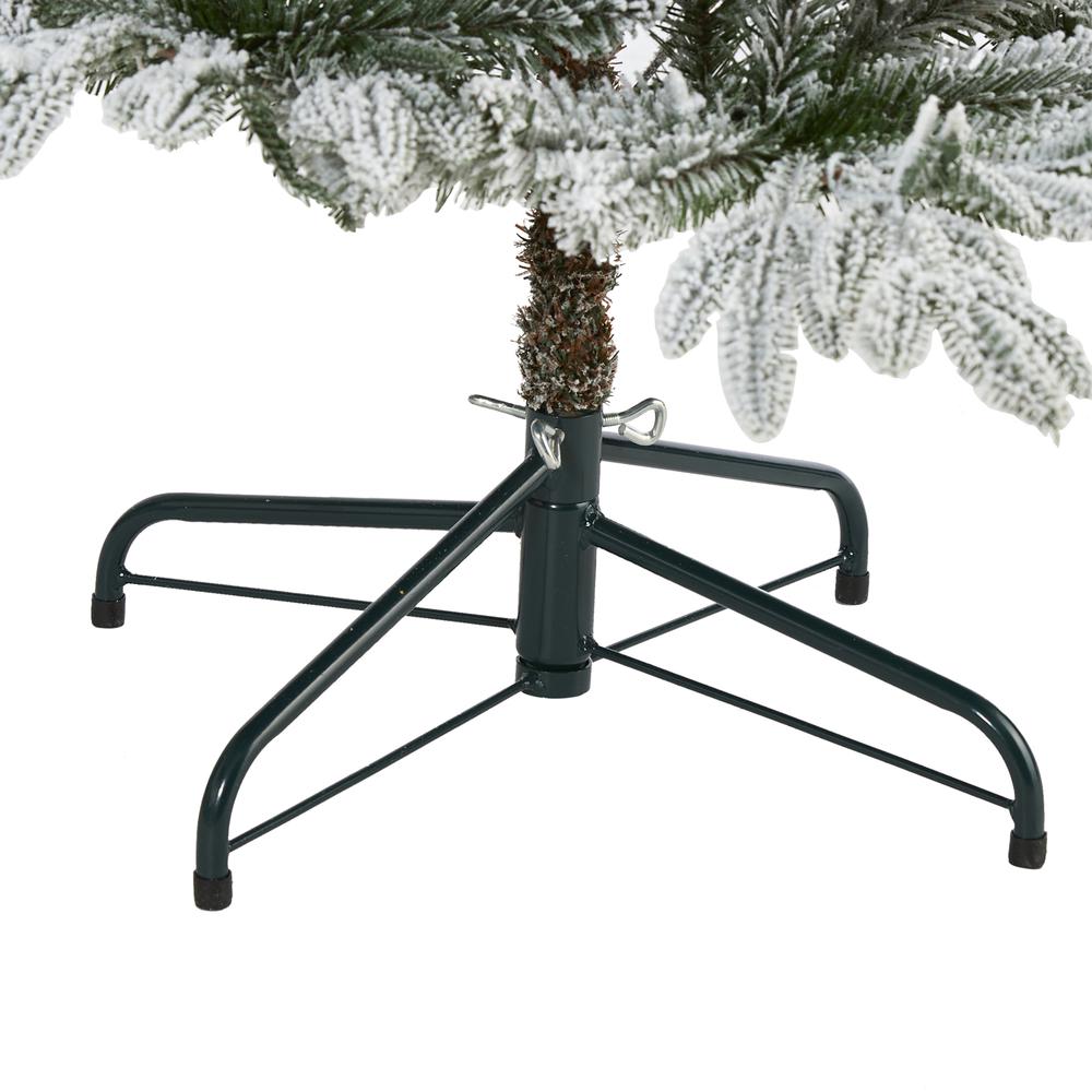 5.5ft. Flocked Manchester Spruce Artificial Christmas Tree with 200 Lights and 560 Bendable Branches. Picture 3