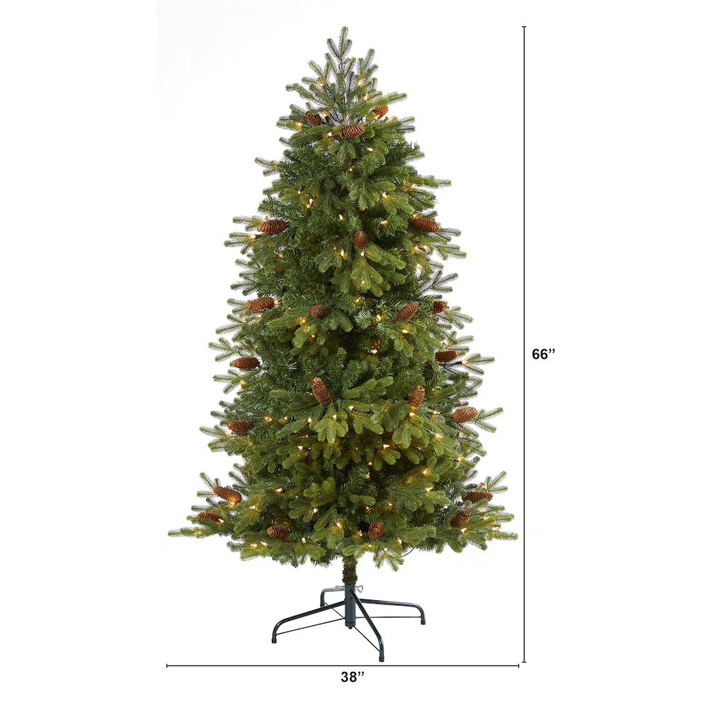 5.5ft. Yukon Mountain Fir Artificial Christmas Tree with 250 Clear Lights. Picture 2