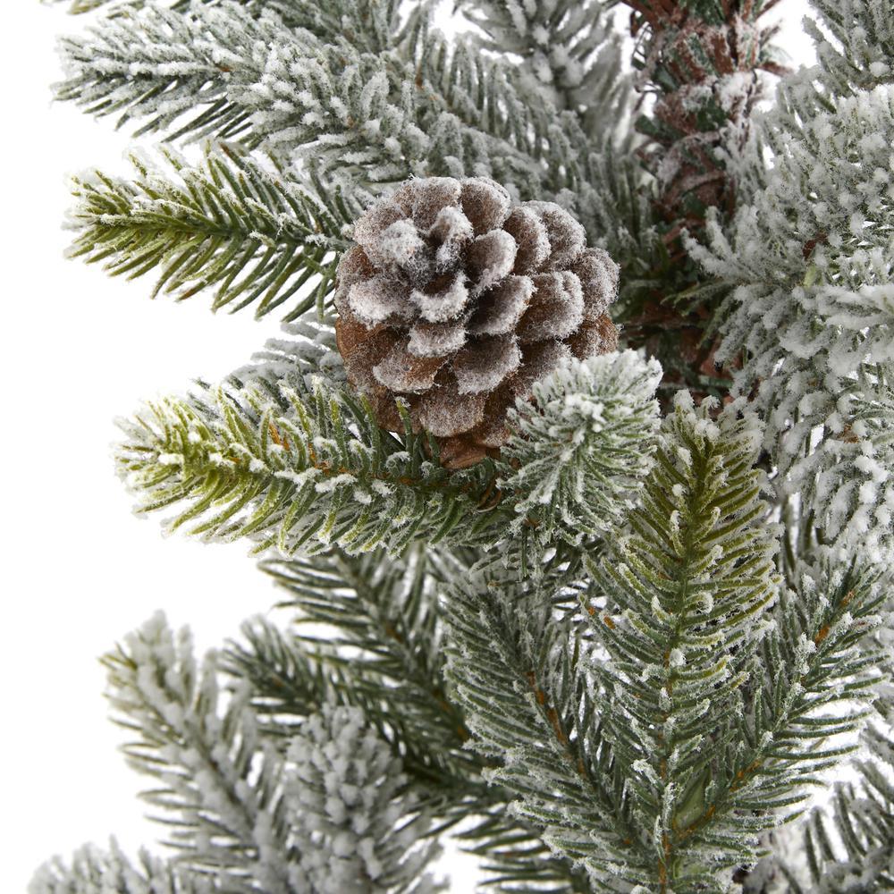 28in. Flocked Artificial Christmas Tree with Pine Cones. Picture 3