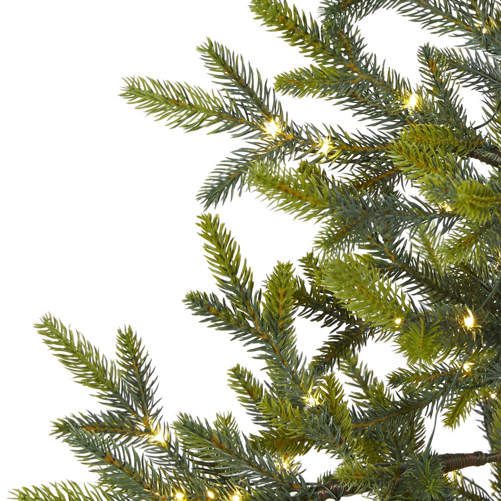 4ft. Fraser Fir Natural Look Artificial Christmas Tree with 100 Clear LED Lights, a Burlap Base and 403 Bendable Branches. Picture 2
