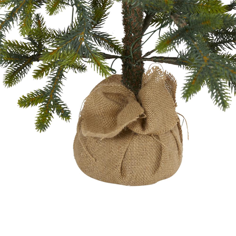 4ft. Fraser Fir Natural Look Artificial Christmas Tree with 100 Clear LED Lights, a Burlap Base and 403 Bendable Branches. Picture 3