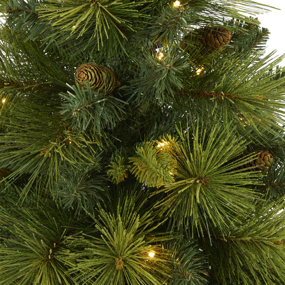 North Carolina Pine Artificial Christmas Tree with 130 Warm White LED Lights. Picture 3