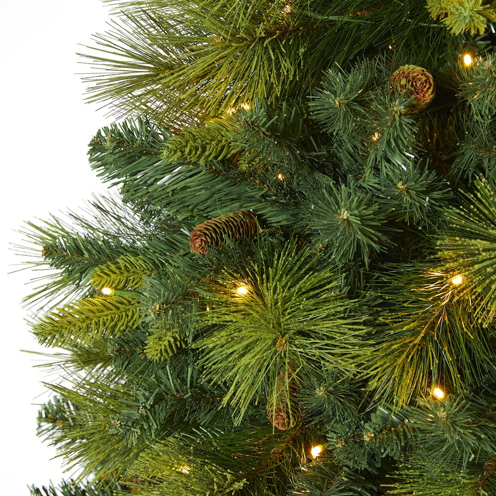 6.5ft. North Carolina Mixed Pine Christmas Tree with 350 Warm LED Lights. Picture 3
