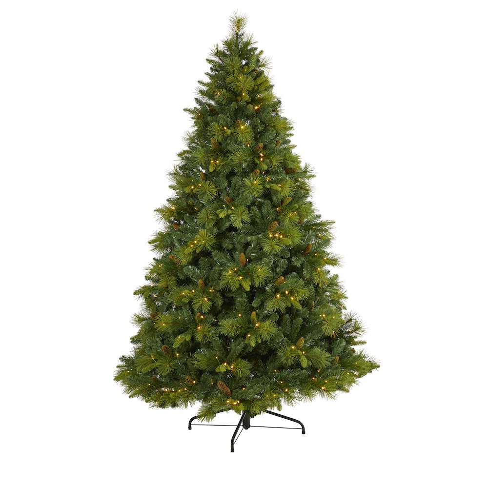 7.5ft. North Carolina Mixed Pine Christmas Tree with 470 Warm LED Lights. Picture 1