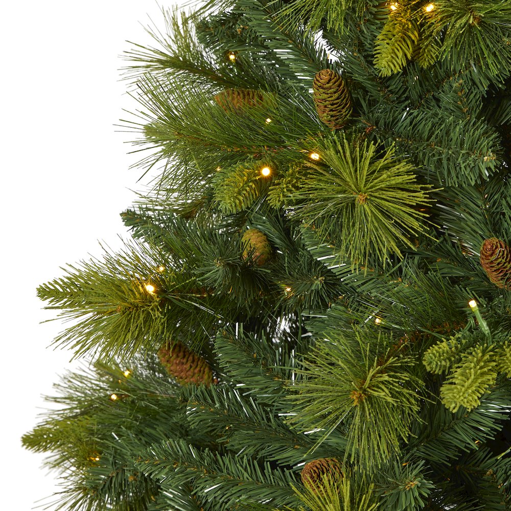 7.5ft. North Carolina Mixed Pine Christmas Tree with 470 Warm LED Lights. Picture 3