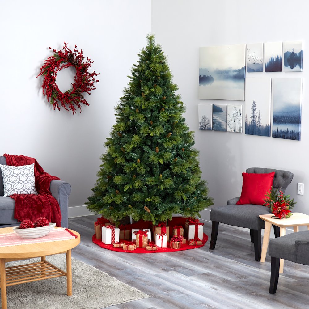7.5ft. North Carolina Mixed Pine Christmas Tree with 470 Warm LED Lights. Picture 7