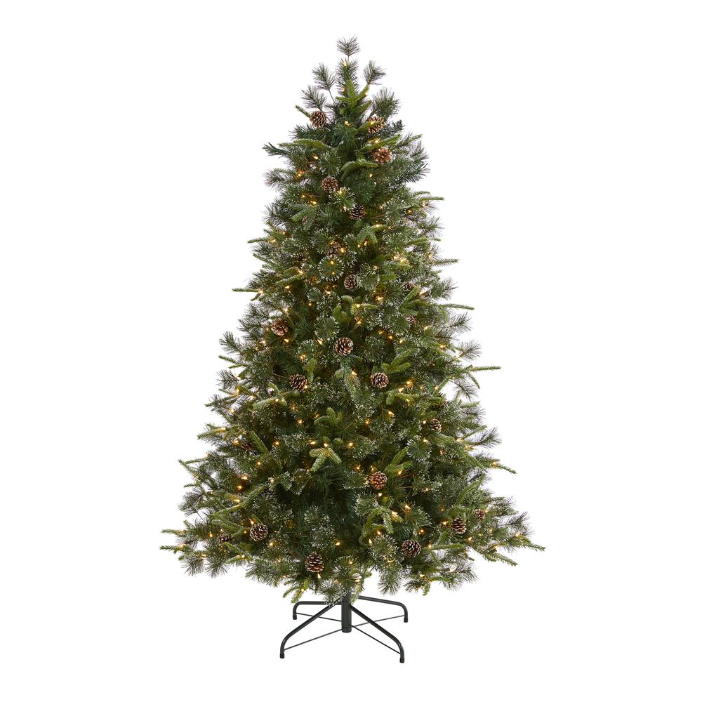 6ft. Snowed Tipped Clermont Mixed Pine Artificial Christmas Tree. Picture 1