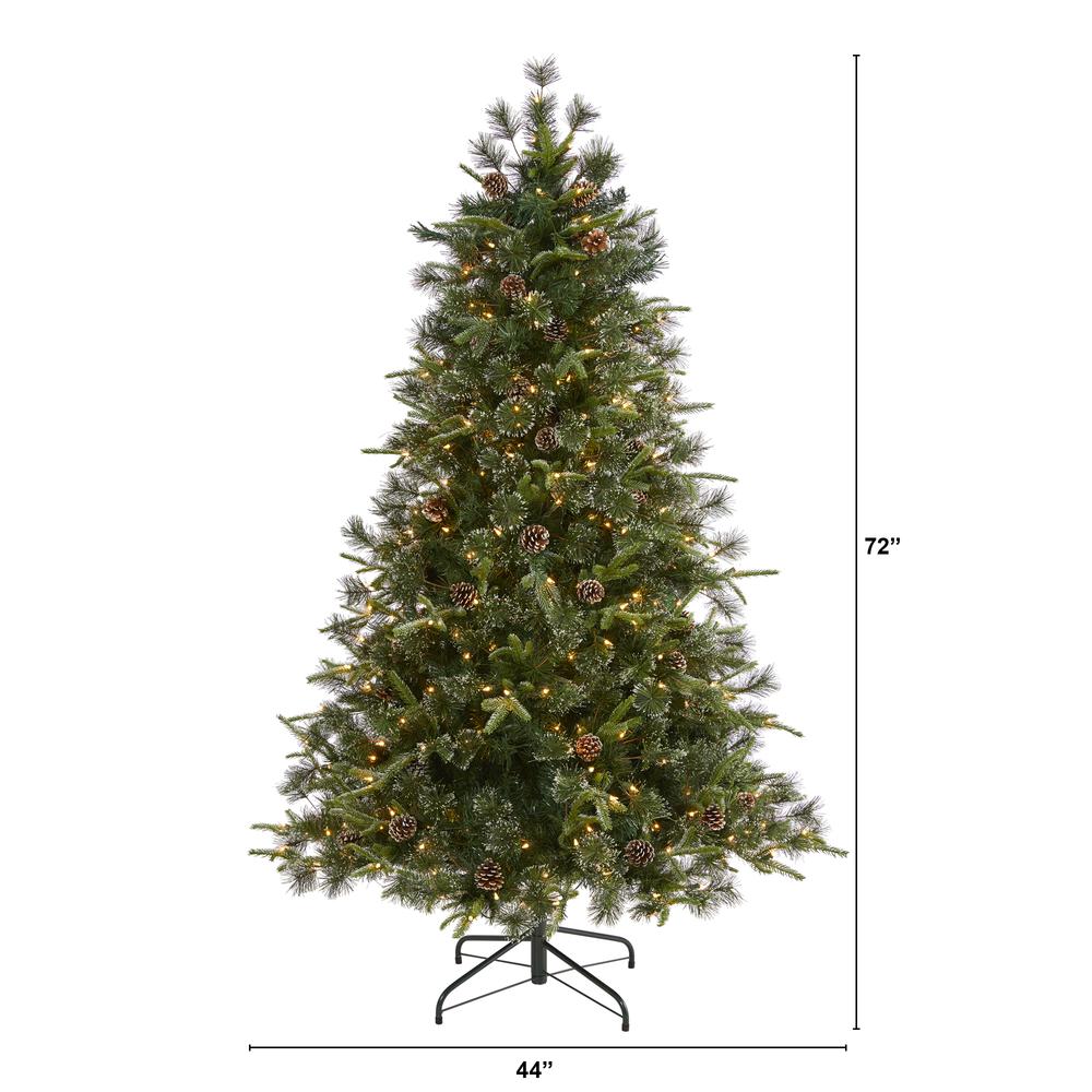 6ft. Snowed Tipped Clermont Mixed Pine Artificial Christmas Tree. Picture 2
