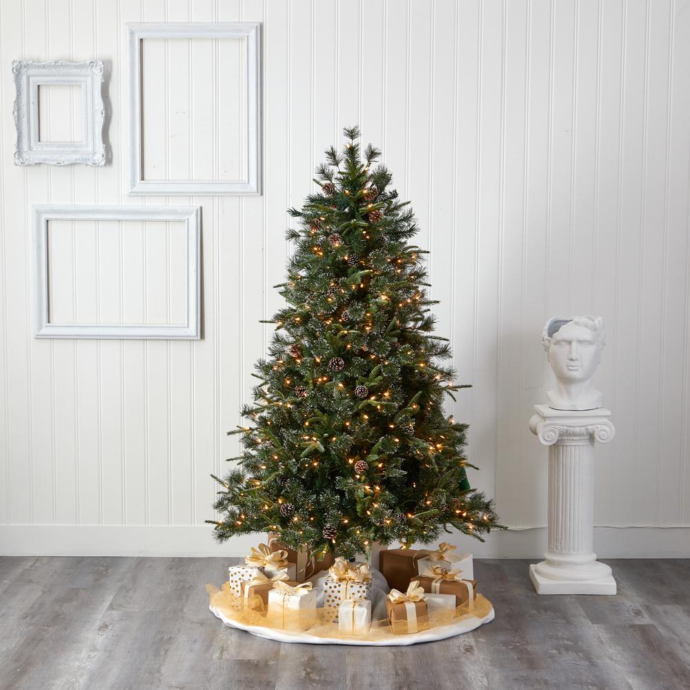 6ft. Snowed Tipped Clermont Mixed Pine Artificial Christmas Tree. Picture 5