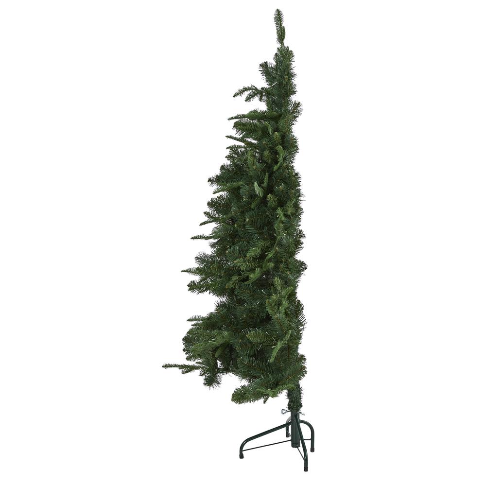 5ft. Grand Teton Spruce Flat Back Artificial Christmas Tree with 120 Clear LED Lights and 514 Bendable Branches. Picture 2