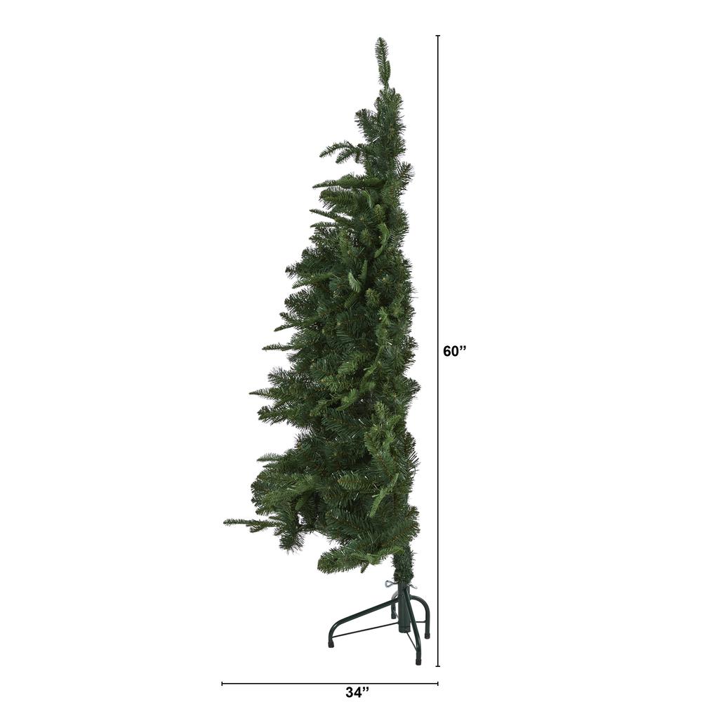 5ft. Grand Teton Spruce Flat Back Artificial Christmas Tree with 120 Clear LED Lights and 514 Bendable Branches. Picture 3