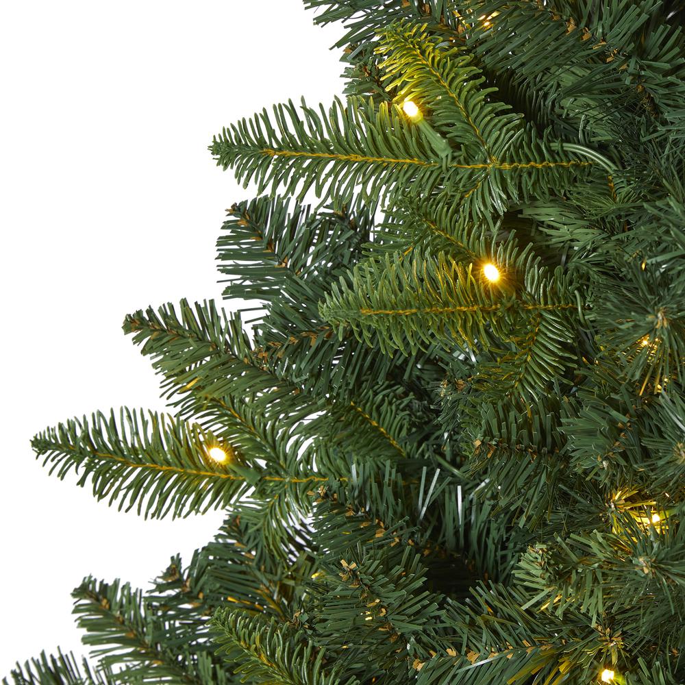 5ft. Grand Teton Spruce Flat Back Artificial Christmas Tree with 120 Clear LED Lights and 514 Bendable Branches. Picture 4