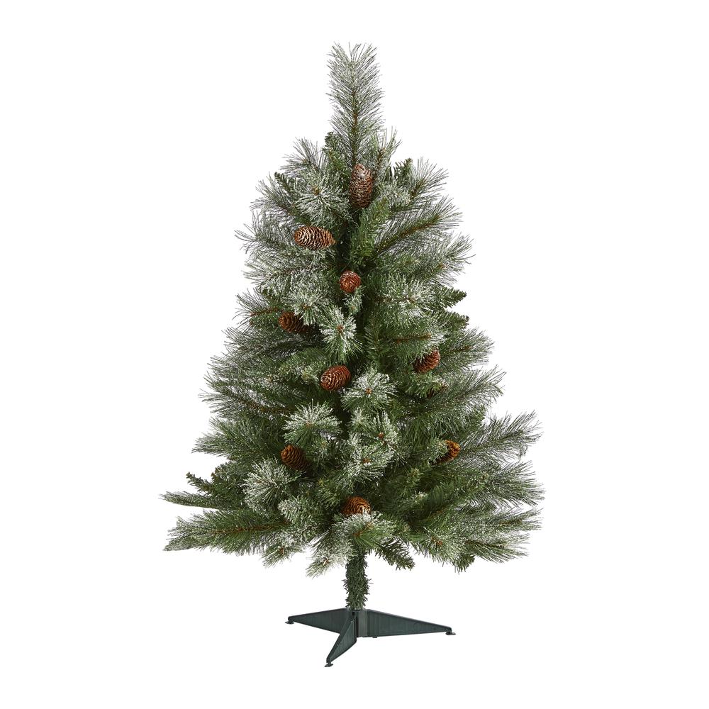3ft. Snowed French Alps Mountain Pine Artificial Christmas Tree. Picture 1