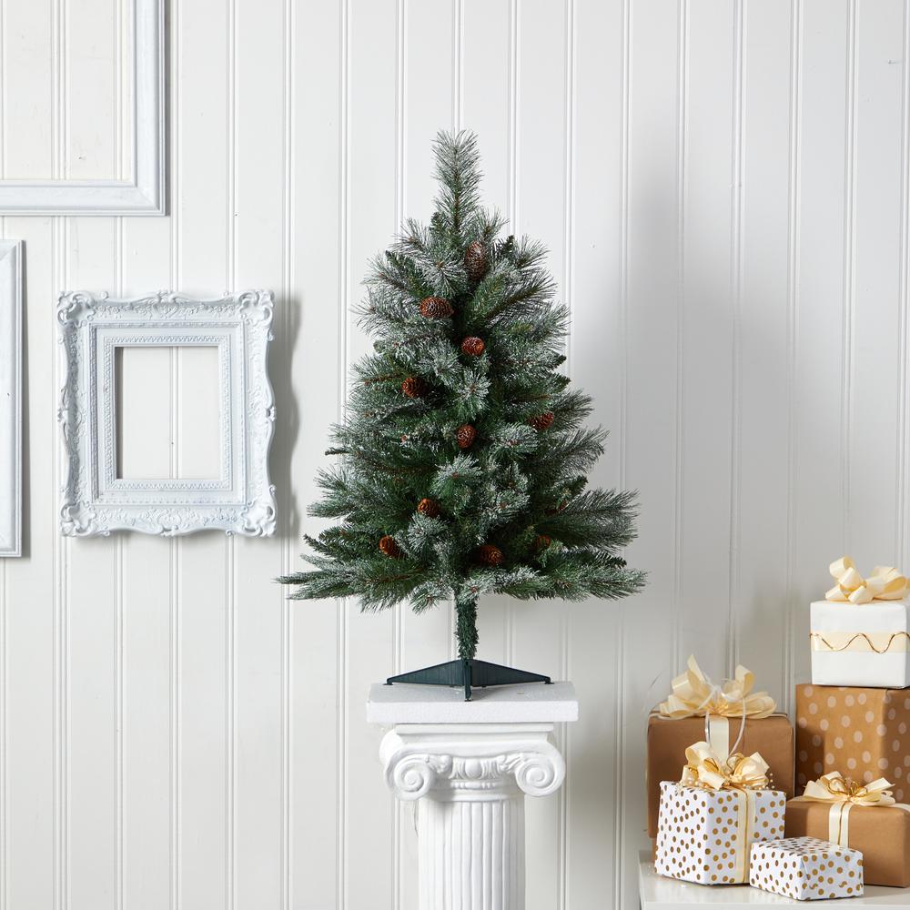 3ft. Snowed French Alps Mountain Pine Artificial Christmas Tree. Picture 5