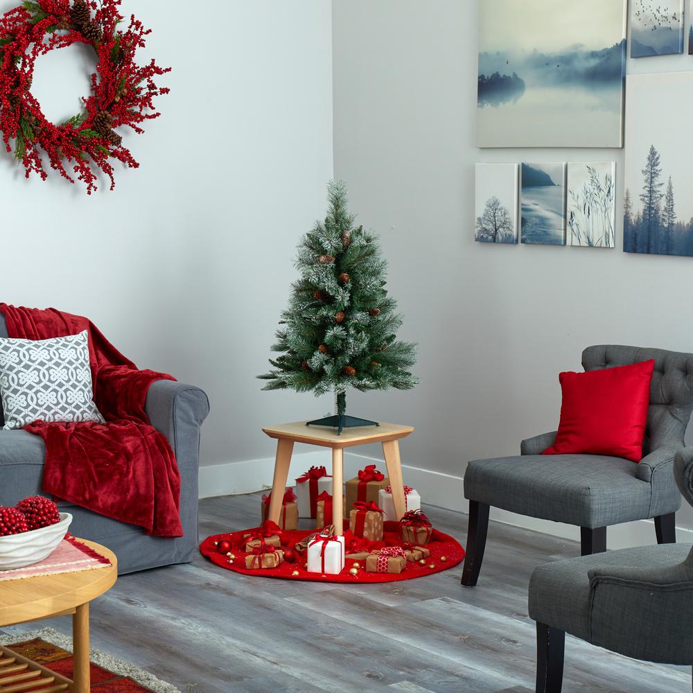 3ft. Snowed French Alps Mountain Pine Artificial Christmas Tree. Picture 6