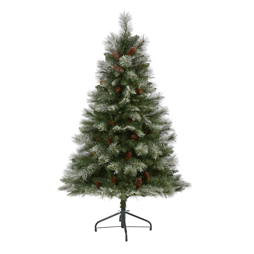 5ft. Snowed French Alps Mountain Pine Artificial Christmas Tree. Picture 1