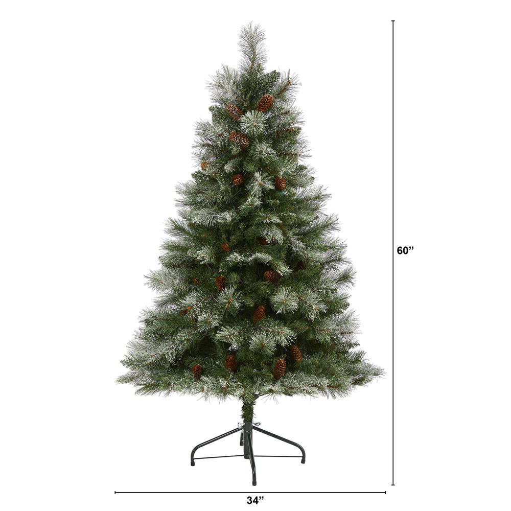 5ft. Snowed French Alps Mountain Pine Artificial Christmas Tree. Picture 2