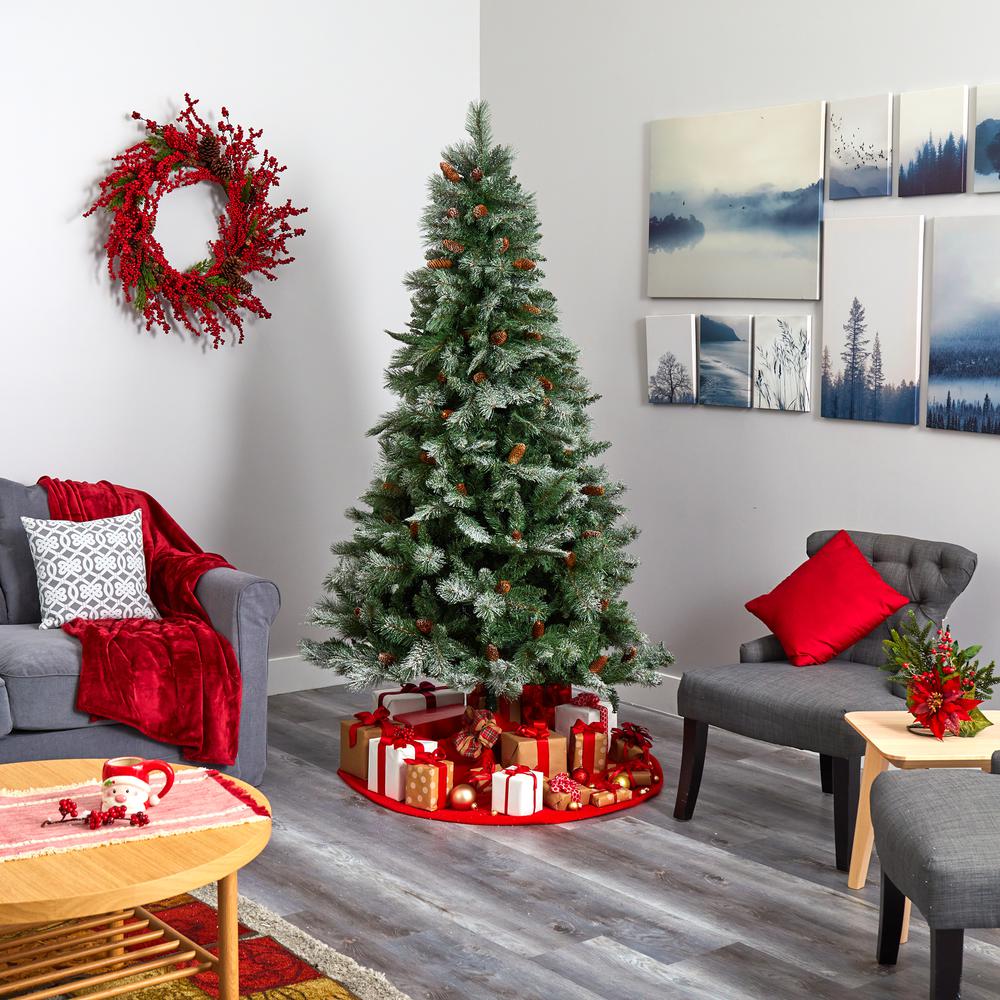 7ft. Snowed French Alps Mountain Pine Artificial Christmas Tree. Picture 6