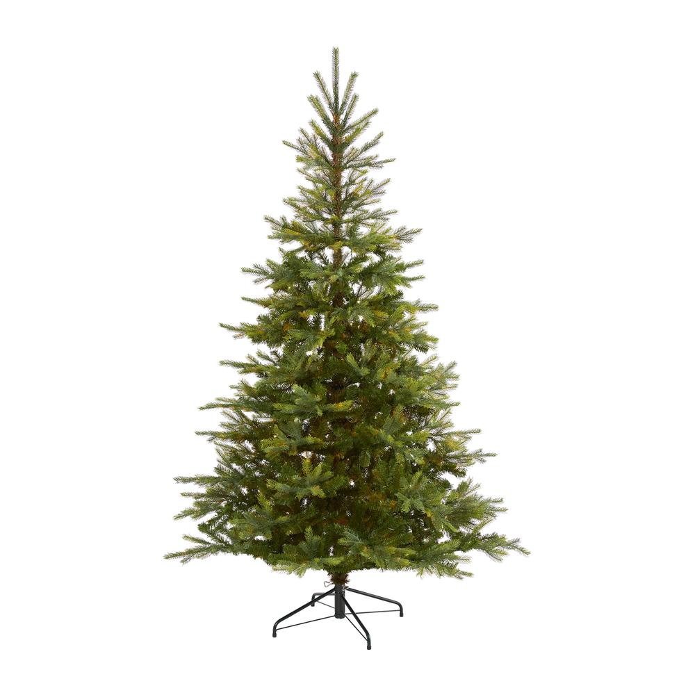 7ft. North Carolina Spruce Artificial Christmas Tree with 931 Bendable Branches. Picture 1