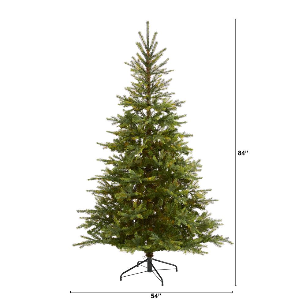 7ft. North Carolina Spruce Artificial Christmas Tree with 931 Bendable Branches. Picture 2