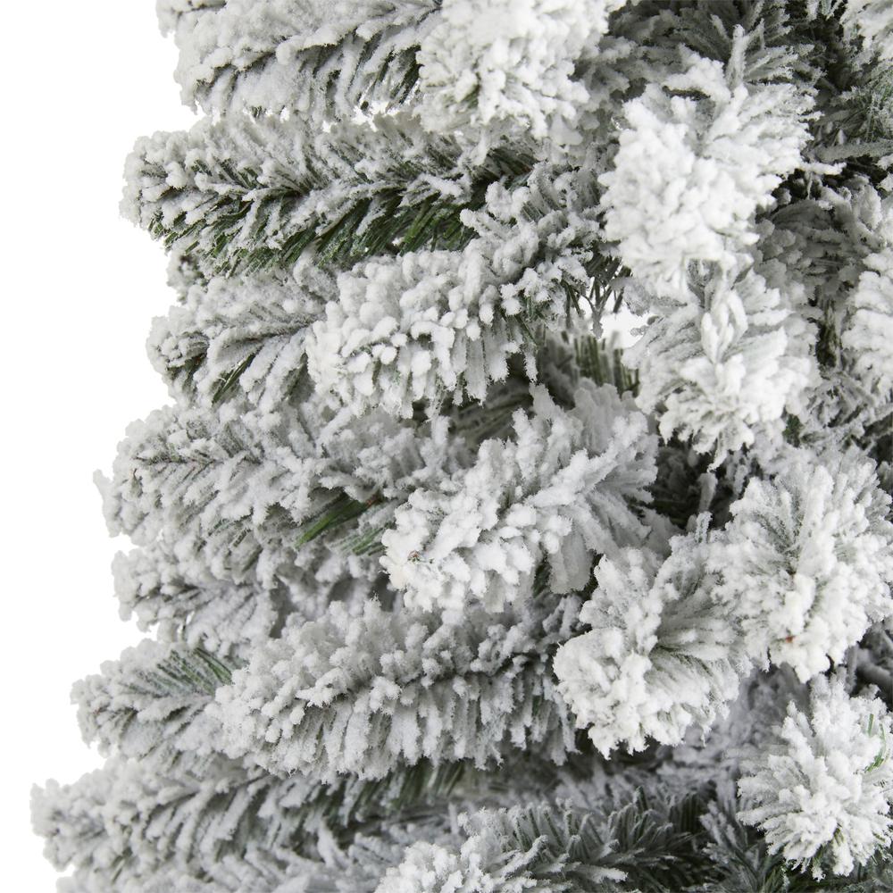 6ft. Flocked Pencil Artificial Christmas Tree with 438 Bendable Branches. Picture 4