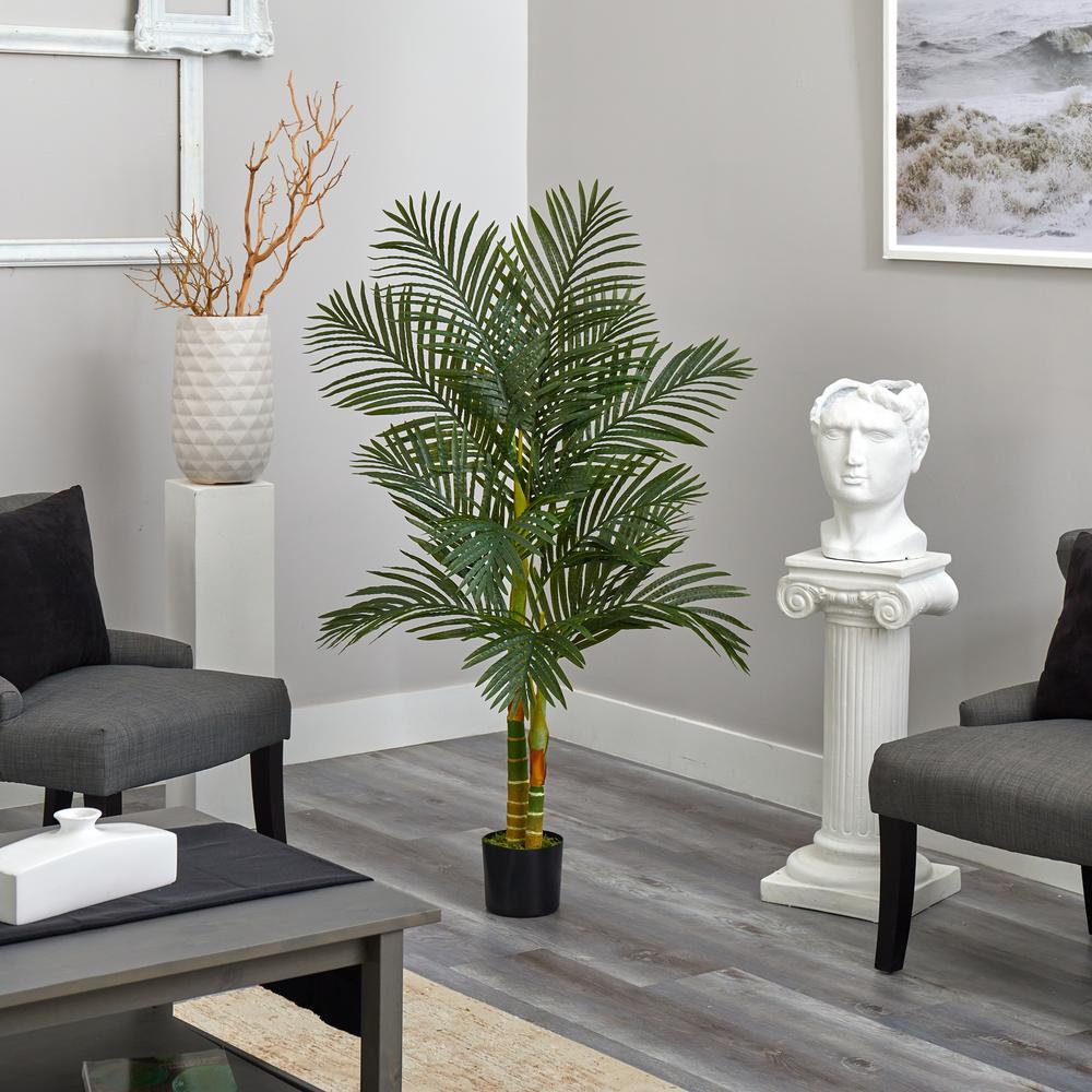 5ft. Golden Cane Artificial Palm Tree, Green. Picture 2