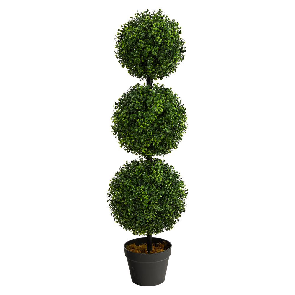 3ft. Boxwood Triple Ball Topiary Artificial Tree (Indoor/Outdoor). Picture 1