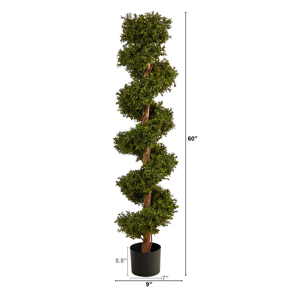 5ft. Boxwood Spiral Topiary Artificial Tree (Indoor/Outdoor). Picture 2