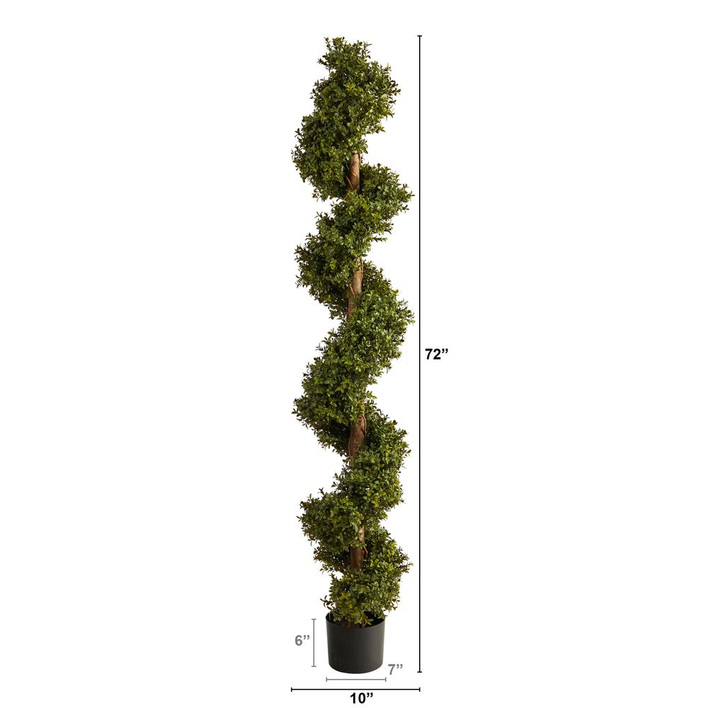 6ft. Boxwood Spiral Topiary Artificial Tree. Picture 3