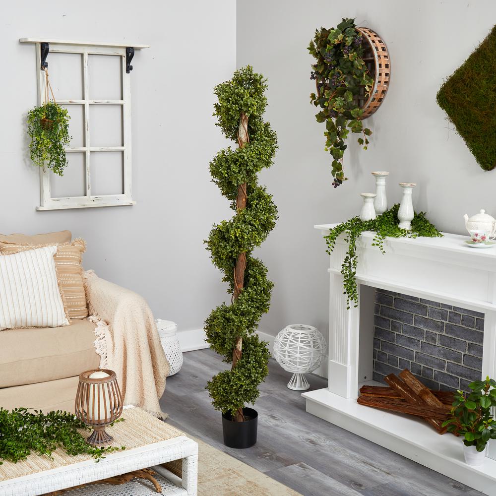6ft. Boxwood Spiral Topiary Artificial Tree. Picture 2