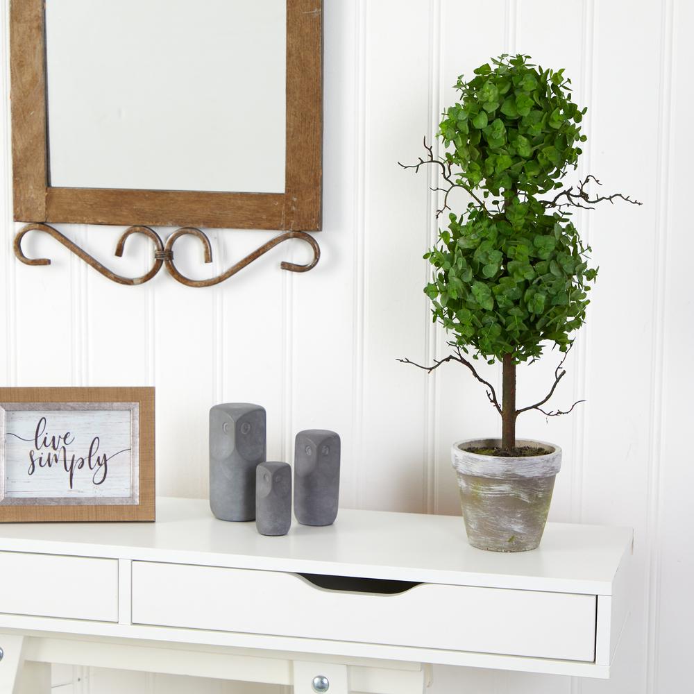 2ft. Eucalyptus Double Ball Topiary Artificial Tree. Picture 3