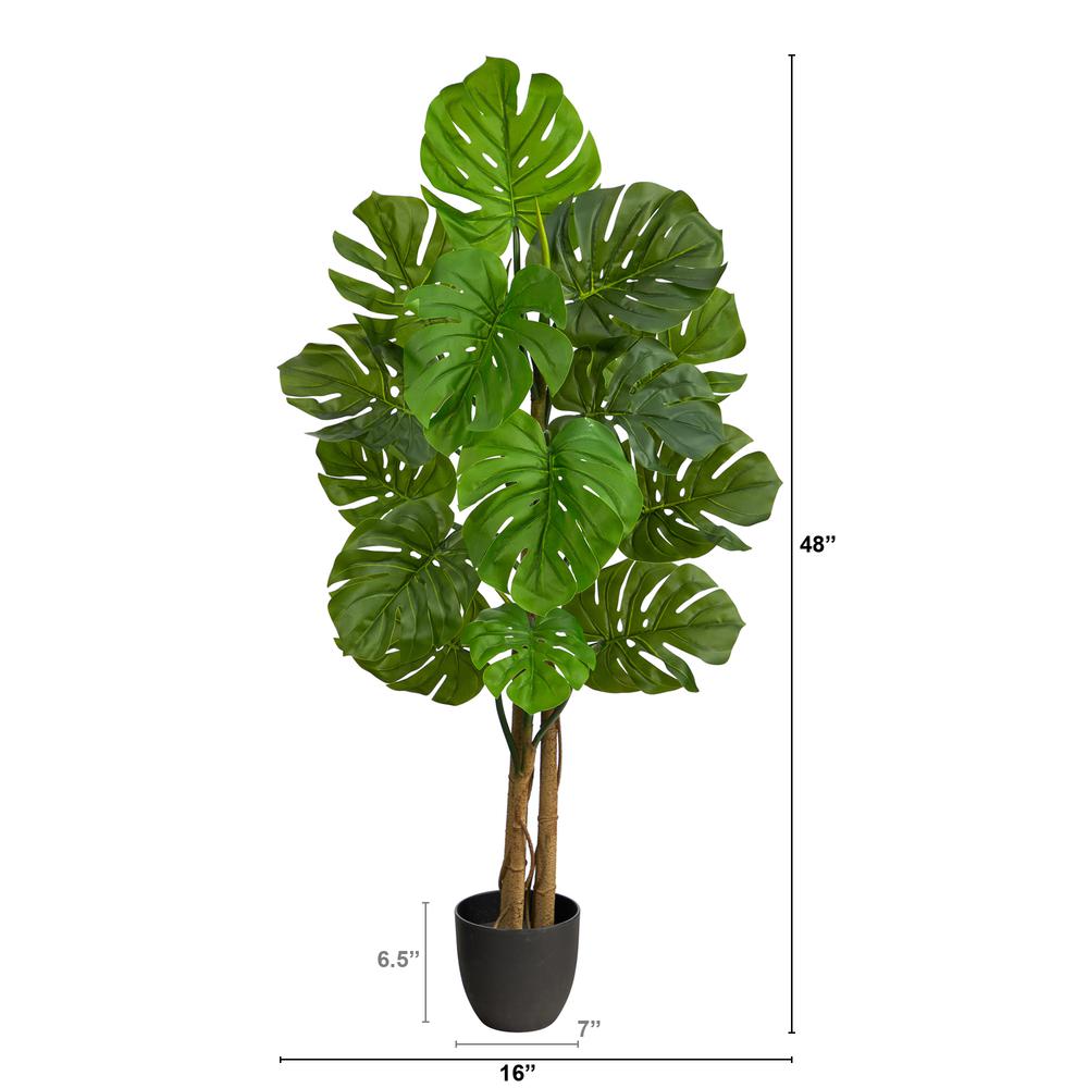 4ft. Monstera Artificial Tree UV Resistant (Indoor/Outdoor). Picture 3