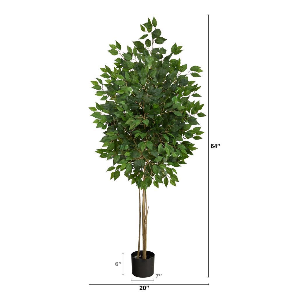 64in. Ficus Artificial Tree UV Resistant (Indoor/Outdoor). Picture 2