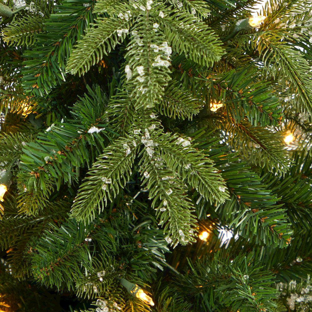 44in. Snowed Grand Teton Fir Christmas Tree with 50 Clear Lights in Planter. Picture 4