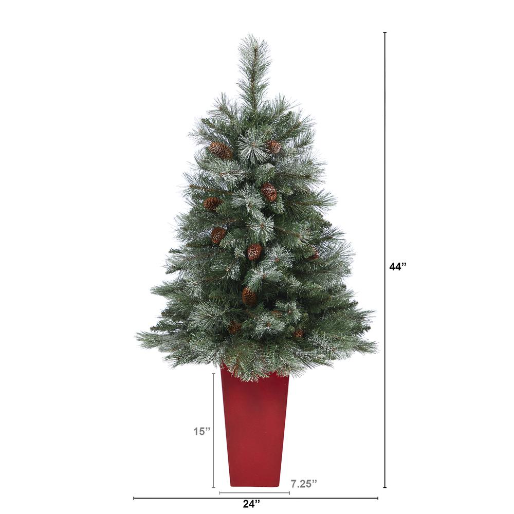 Snowed French Alps Mountain Pine Artificial Christmas Tree. Picture 2