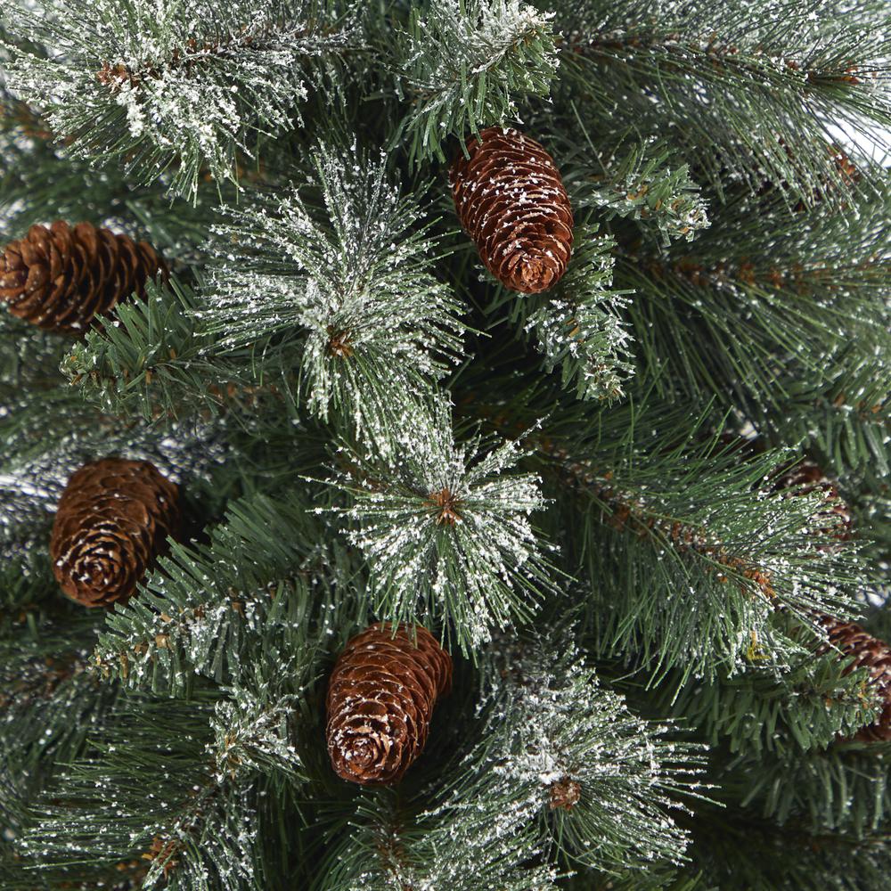 Snowed French Alps Mountain Pine Artificial Christmas Tree. Picture 3