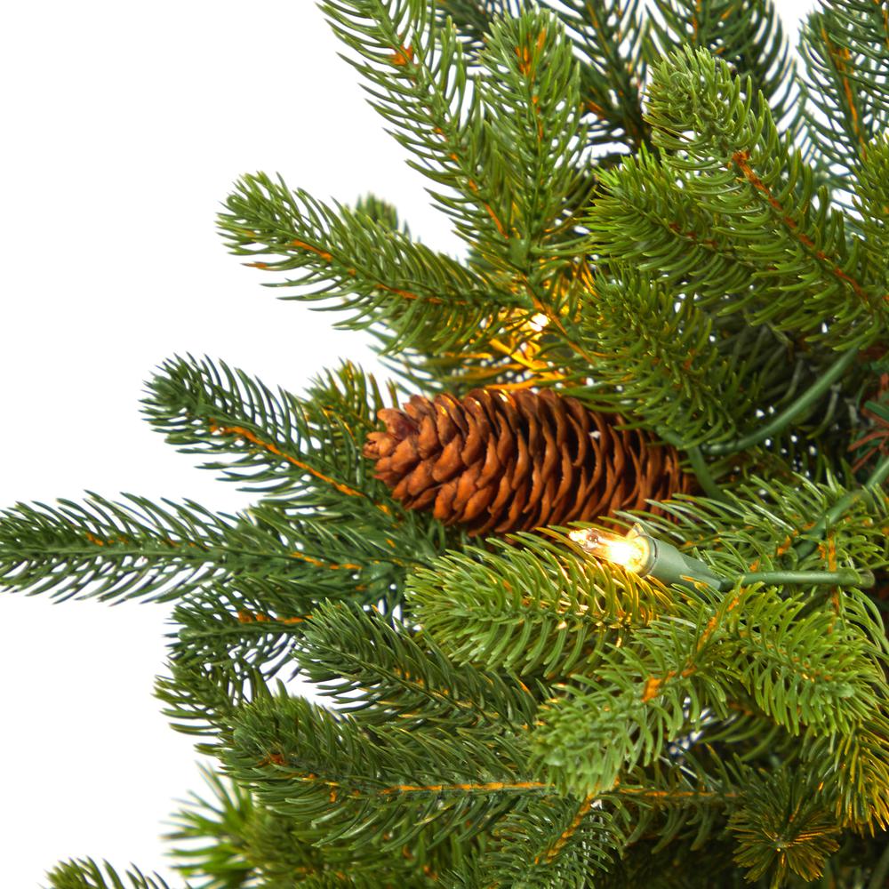 3.5ft. Yukon Mountain Fir Artificial Christmas Tree with 50 Clear Lights. Picture 4
