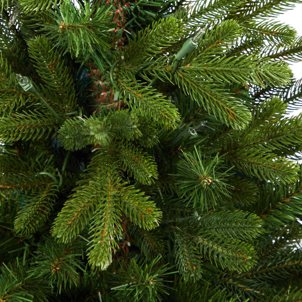 Washington Fir Artificial Christmas Tree with 50 Clear Lights in Tower Planter. Picture 6